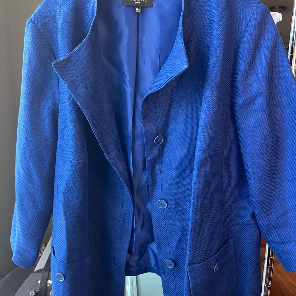 Talbots 3/4 sleeve 22w Blue Jacket
